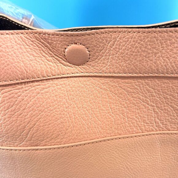 Isaac Mizrahi Live! Bridgehampton Leather Bucket Bag Purse Pink - Picture 4 of 11